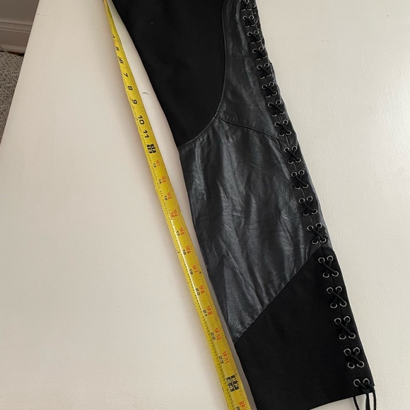 Haute Hippie Lace Up Leather Leggings Size M - Picture 13 of 15